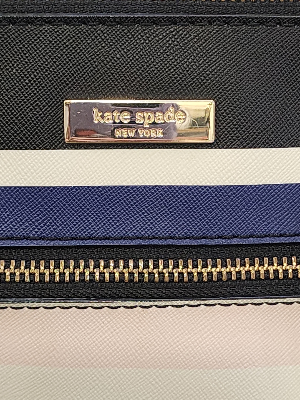 kate spade Laurel Way Striped Crossbody in Navy, Black & Pale Pink-9.5×9×1.5 - Picture 3 of 6